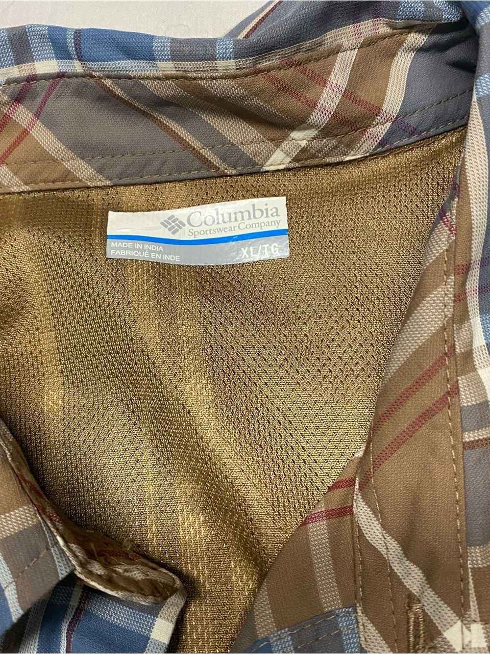 Columbia Brown and Blue Plaid Long Sleeve Shirt - Picture 2 of 5